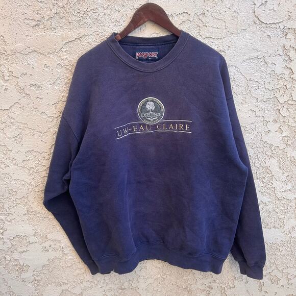 Vintage Jansport UW-Eau Claire Crewneck Sweatshirt Size XL - Picture 1 of 4
